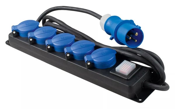 as-Schwabe 5-osainen jatkojohto IP44