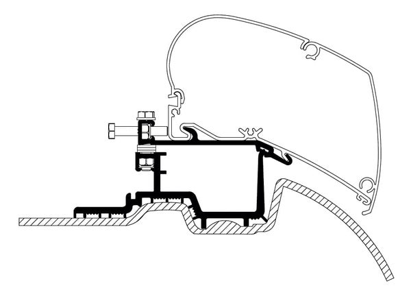 Thule kattomarkiisin kiinnityssarja Sprinter / Crafter (saatavilla eri ajoneuvomalleihin)