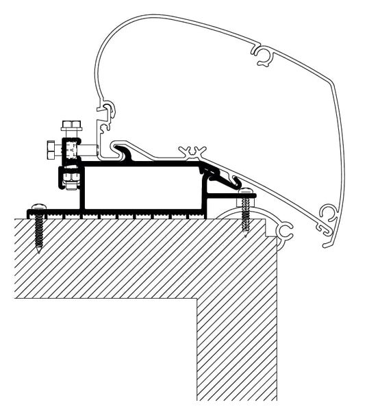 Thule kattomarkiisin kiinnityssarja (yleinen malli)