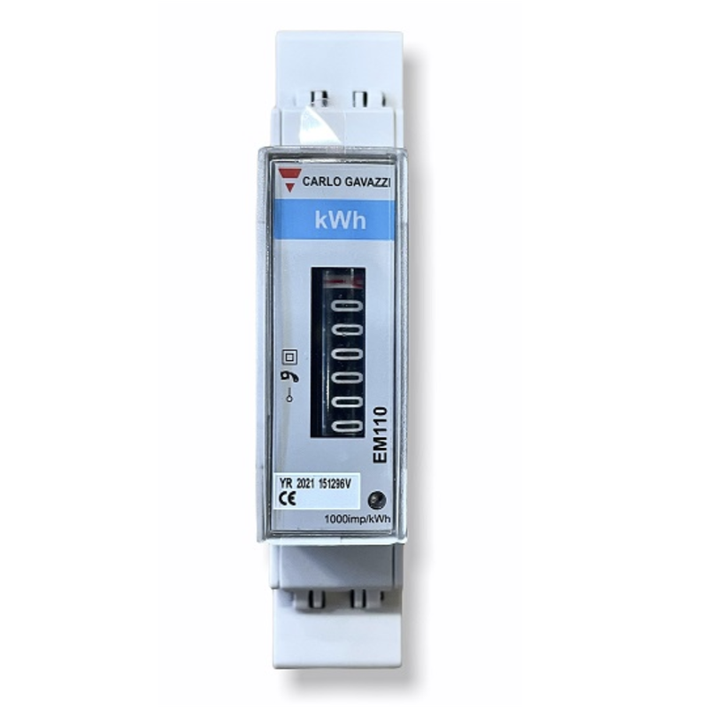Carlo Gavazzi EM110 kWh-mittari, 1-vaihe, analoginen