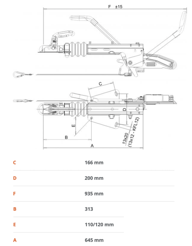 Knott KF 17-E ty&ouml;nt&ouml;jarru (900-1700 kg)